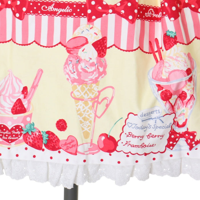 USED】Strawberry Parlour シャーリングジャンパースカート