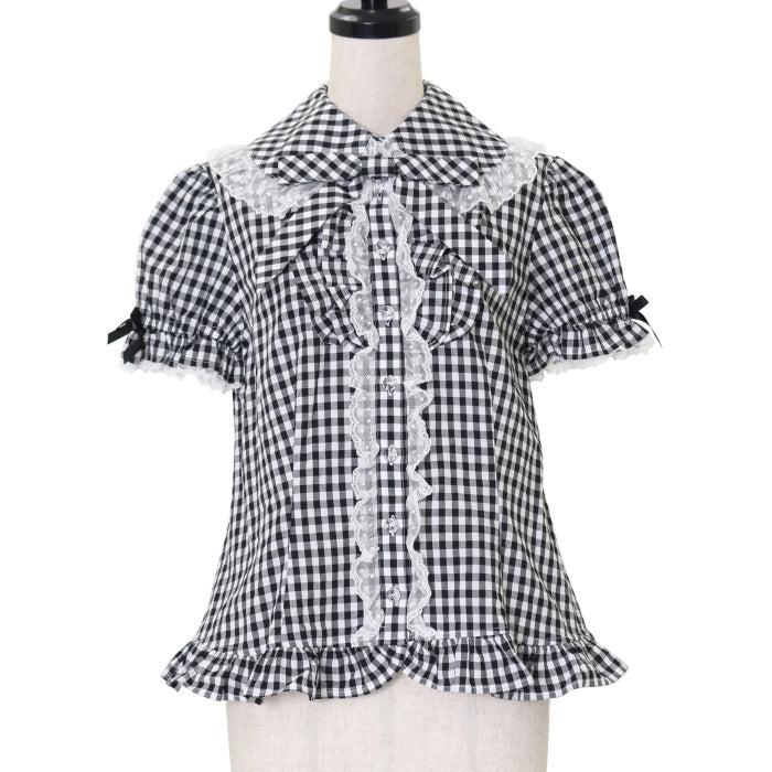 USED】ファンシーフリルギンガムブラウス | Angelic Pretty | ロリータ