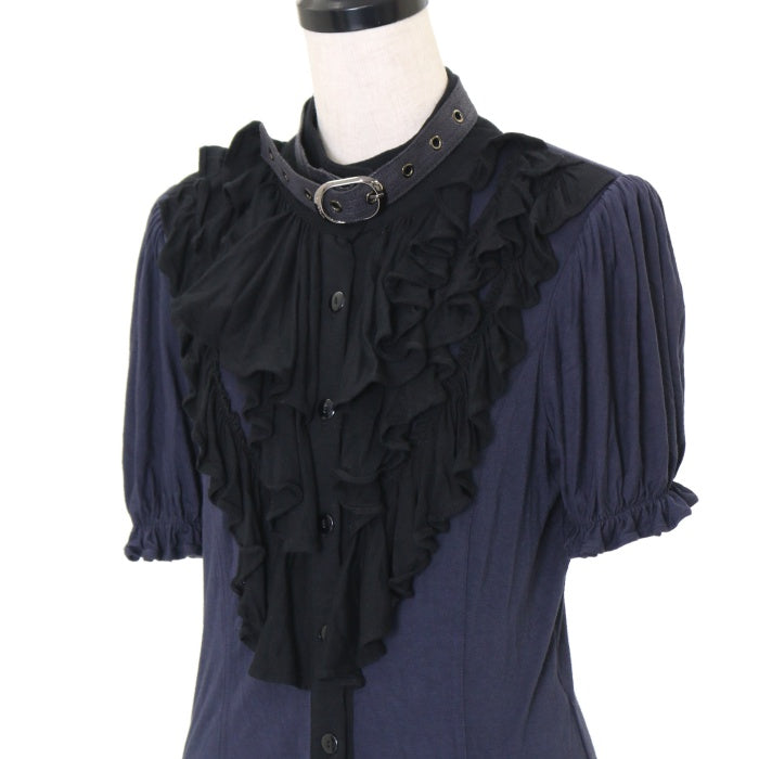 Qutie Frash ネクタイ付き着物袖ブラウス USED】パフブラウス