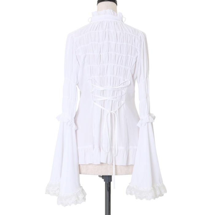 ATELIER PIERROT レースシャーリング姫袖ブラウス ATELIER-PIERROT 姫