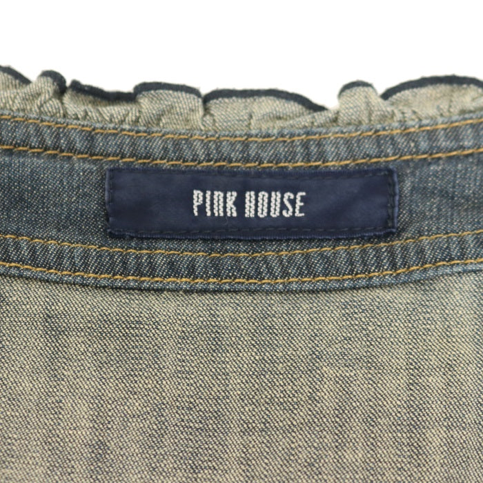 USED】ノーカラーフリルデニムジャケット | PINK HOUSE | ロリータ