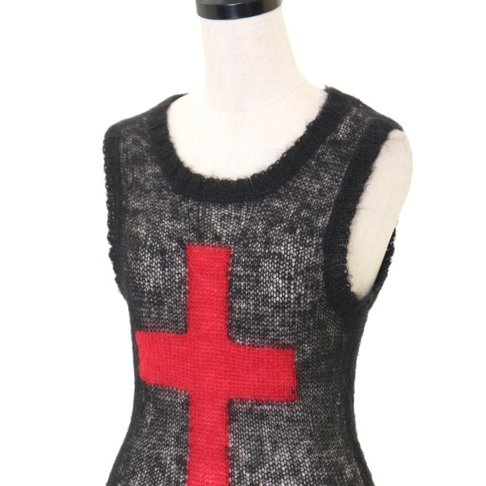 十字架の雲 USED】【PEACE NOW/Mサイズ】十字架ノースリーブニット | BLACK