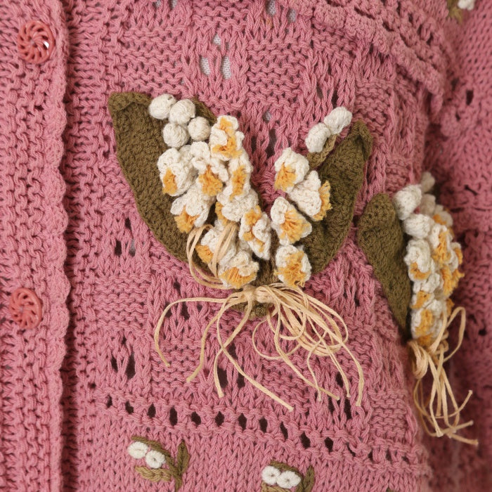 ピンクハウス うさちゃん柄 ハートうさちゃん刺繍ワッペン タブリエ付きワンピース ピンクハウス うさちゃん柄 ハートうさちゃん刺繍ワッペン