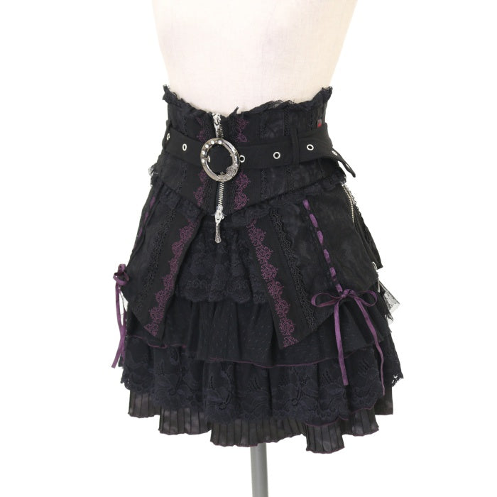 Ozz Croce ミニスカート フレア レイヤード ティアード ドラゴン Croce