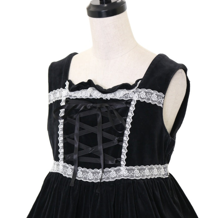 レア！InnocentWorld*別珍ボックスプリーツ ジャンパースカート*黒