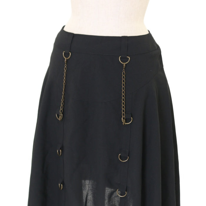 USED】【PEACE NOW/Mサイズ】チェーン付サイドロングスカート | BLACK