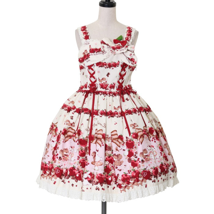 【海外限定】 USED】Pomme rouge～うさぎとりすのりんごの森～柄ジャンパー コスプレ衣装