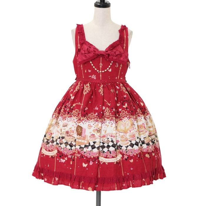 【USED】Clockwork tea party柄パールジャンパースカート