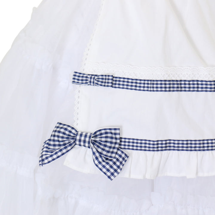 USED】Fancy Ribbonエプロン（白×青） | Angelic Pretty | ロリータ