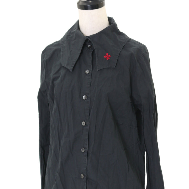 USED】【PEACE NOW/Mサイズ】百合紋章刺繍変形襟ブラウス | BLACK