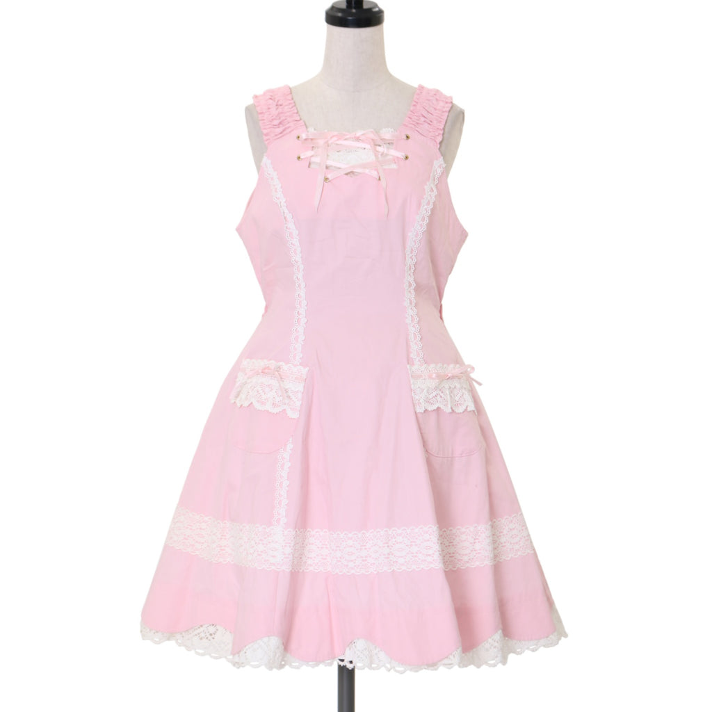 BABY 裾スカラップ JSK エンジ ジャンパースカート タグ付き ロリィタ USED】裾スカラップジャンパースカート | BABY, THE STARS SHINE