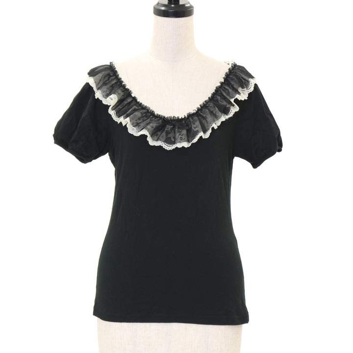 BlackPeaceNowフリル付き ロングベスト ブラックジレ