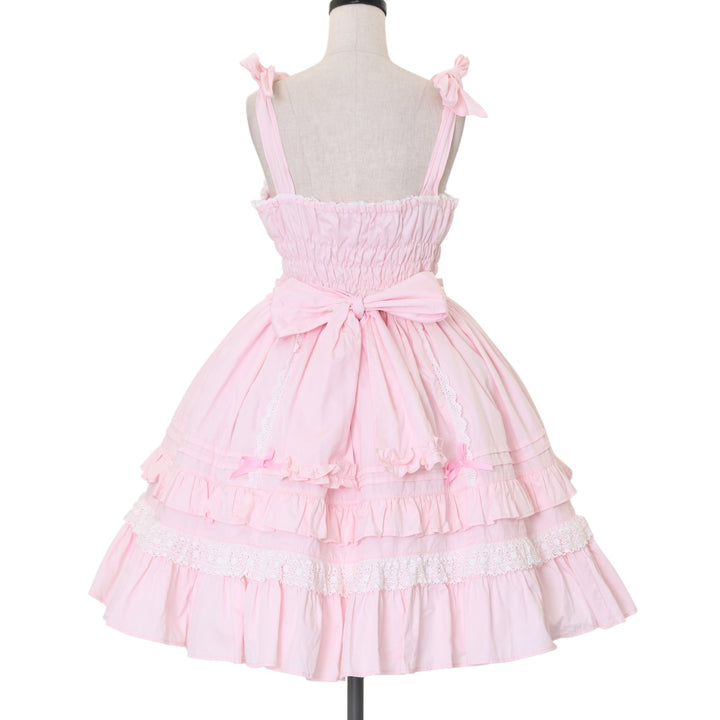 USED】リボンシャーリングジャンパースカート | Angelic Pretty
