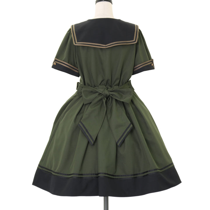 ロリータ　ワンピース　セーラー　カーディガン　セット　Amavel フリーサイズ USED】Guardianセーラーミリタリーミドル丈ワンピース | Amavel