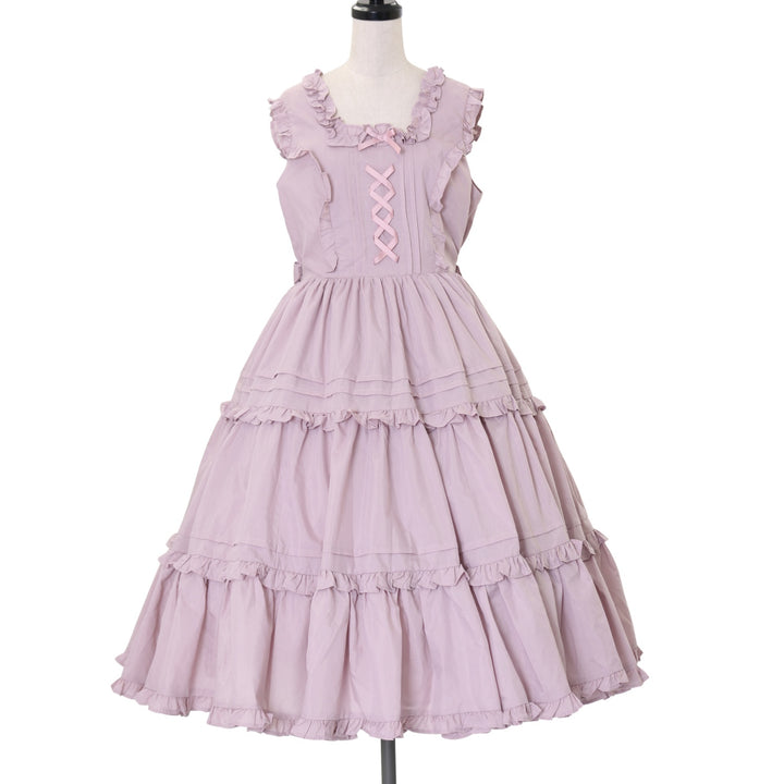 Chalmiere フリルロングジャンスカ ヘッドドレス サックス Chalmiere フリルロングジャンスカ ヘッドドレス サックス - メルカリ