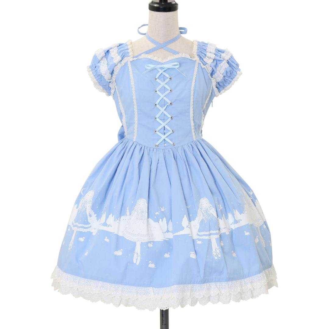 USED】バレリーナプリントミニ袖ワンピース | Angelic Pretty 