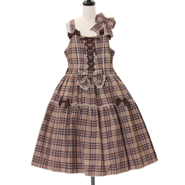 USED】【プラスサイズ】チェック柄 編み上げJSKセット | metamorphose