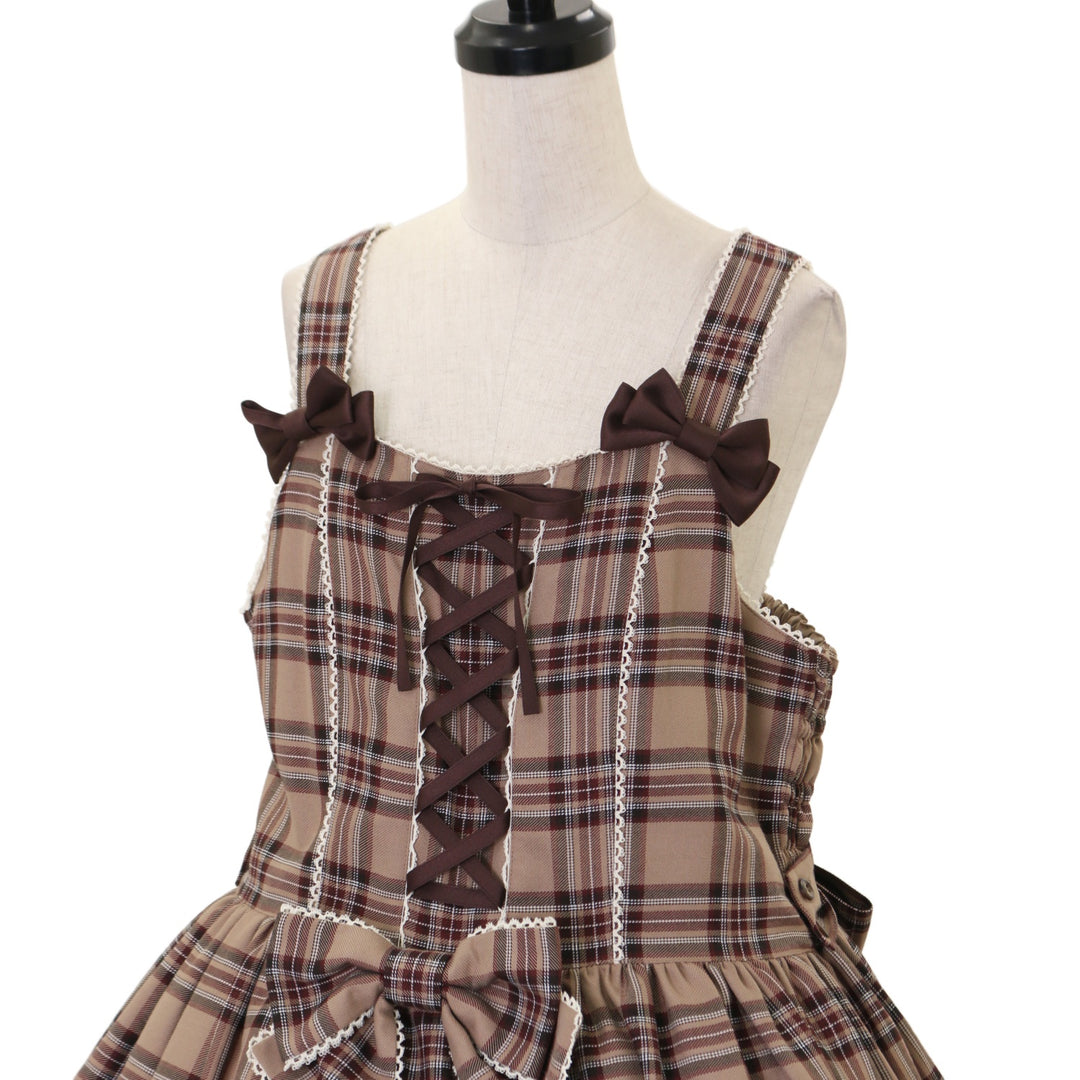 USED】【プラスサイズ】チェック柄 編み上げJSKセット | metamorphose