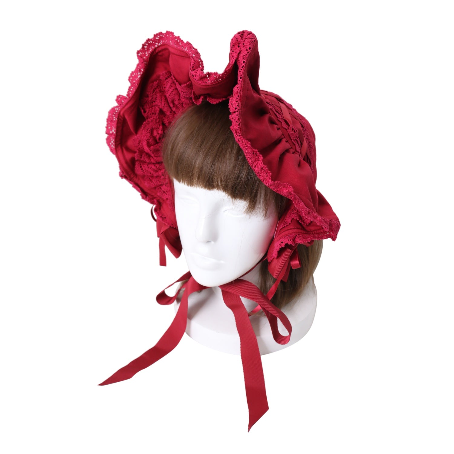 USED】スピンドールハーフボンネット（エンジ×エンジレース） | BABY