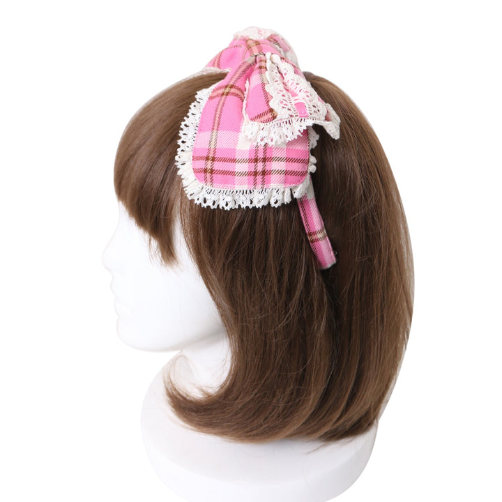Macaron Tartan Low Waist JSKリボンカチューシャ付き Macaron Tartan Biker Jacket Style JSK by Angelic Pretty