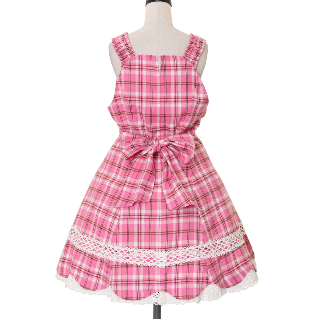 USED】裾スカラップタータンチェックジャンパースカート | BABY USED】裾スカラップタータンチェックジャンパースカート | BABY