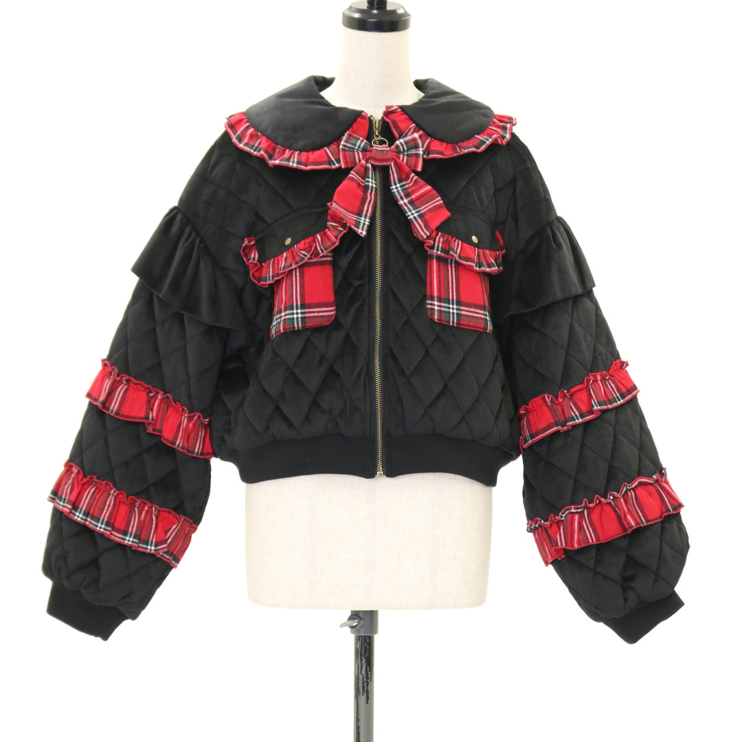 axes femme kawaii フリルキルティングブルゾン USED】【Mサイズ】フリルキルティングブルゾン | axes femme
