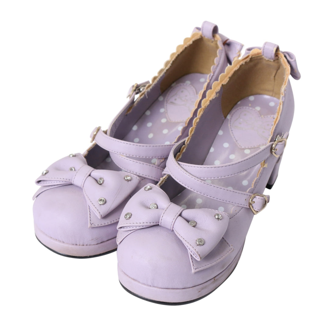 グリッター宝石リボンシューズ Lサイズ Angelic Pretty Glitter Gem Ribbon Shoes by Angelic Pretty