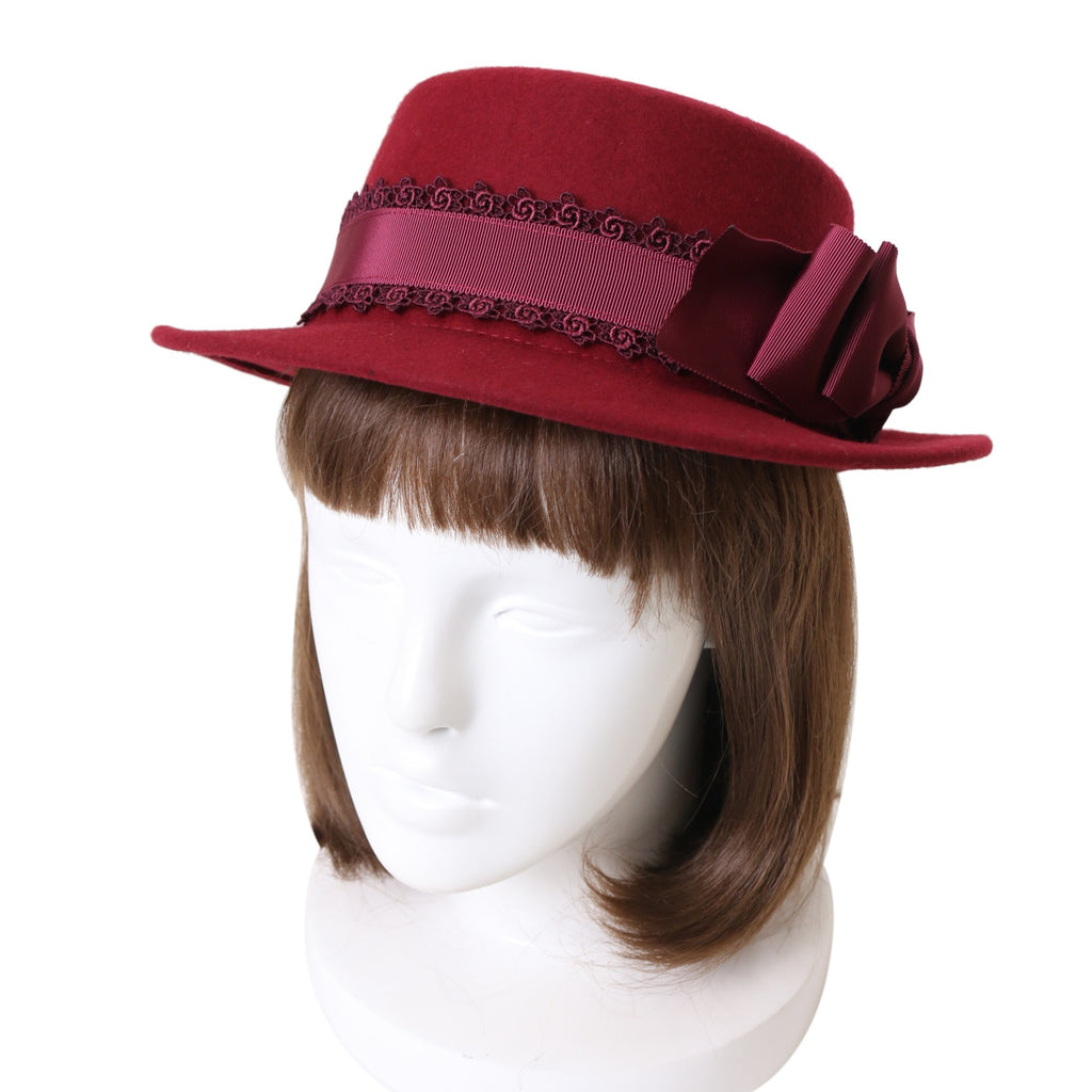 Innocent World リボンクロッシェハット　ボルドー Innocent World リボンクロッシェハット ボルドー