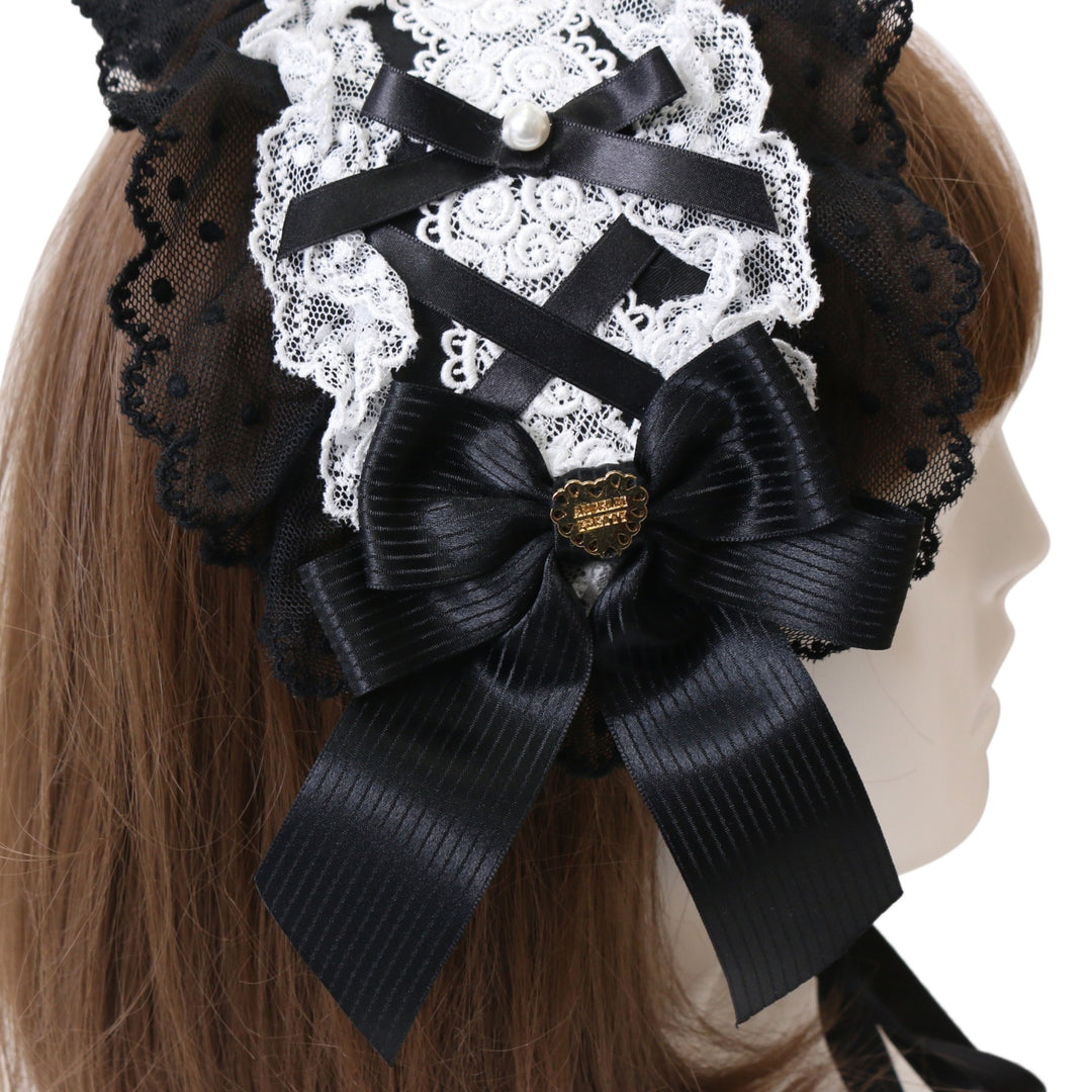 angelic pretty あこがれはしごレースヘッドドレス ホワイト アンジェ