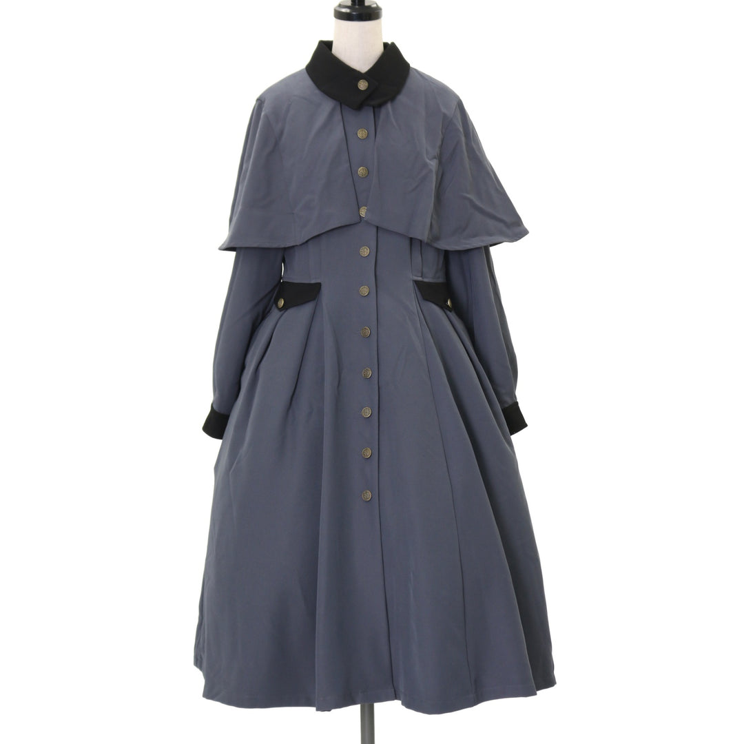Forest Wardrobe 杉の森 ケープ付きコートワンピース [LO935