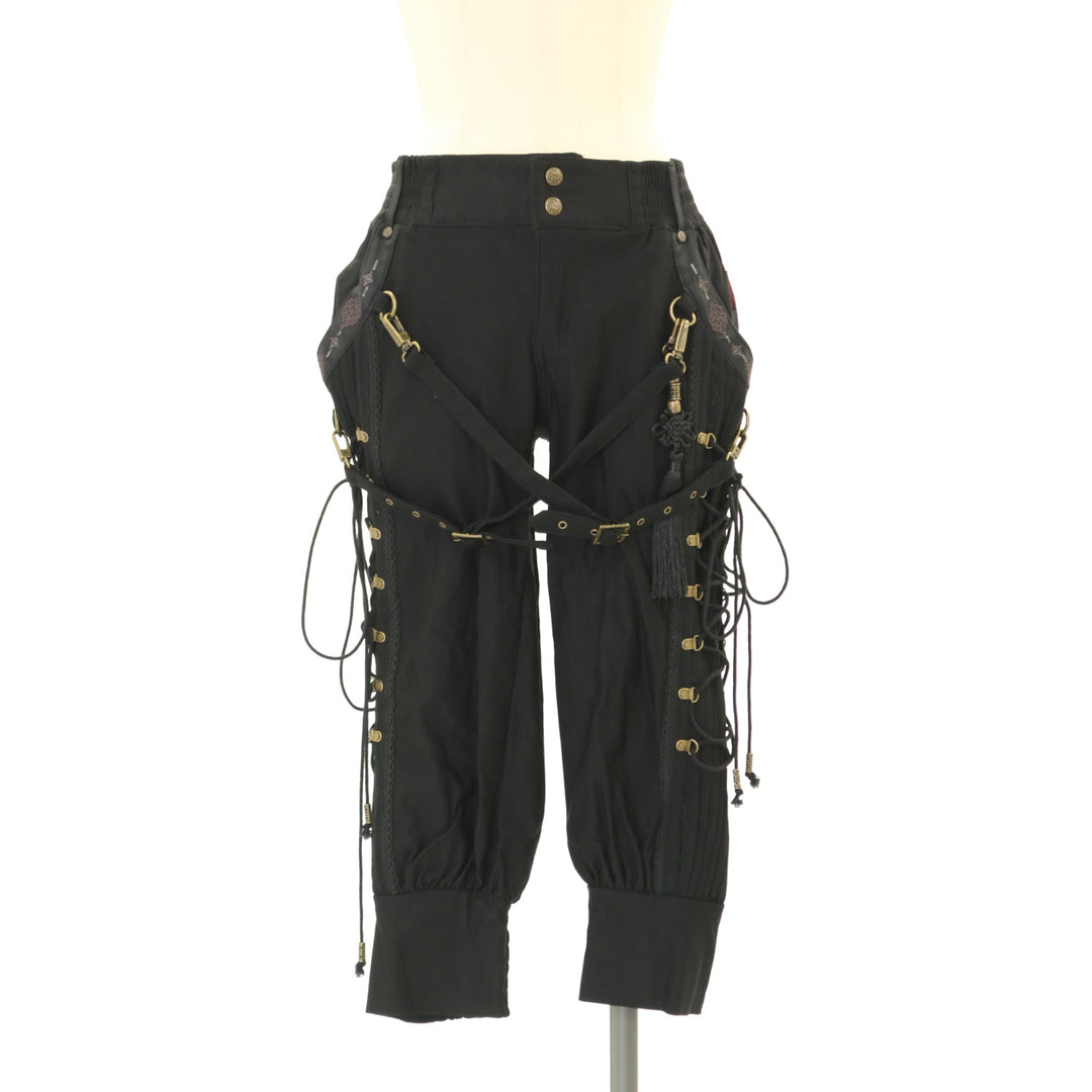 Moi-meme-Moitie サイド編み上げパンツ Man Moi-meme-Moitie 黒 Moi