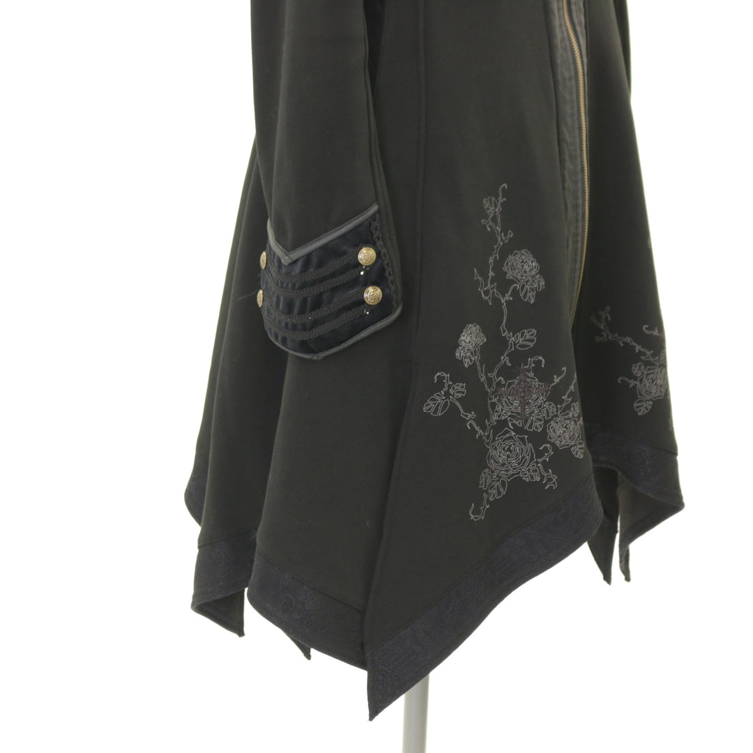a*i様 ozz☆ozz on☆薔薇刺繍パーカー☆黒☆ゴスロリ USED】ONESTE 薔薇刺繍ロングパーカー | Ozz On | ロリータ ゴスロリ