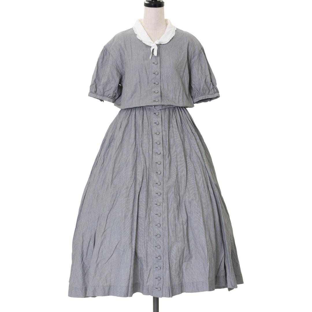 INGEBORG レーシー　ロリータ　￼デザインワンピース USED】レースカラー前開きワンピース | INGEBORG | ロリータ ゴスロリ