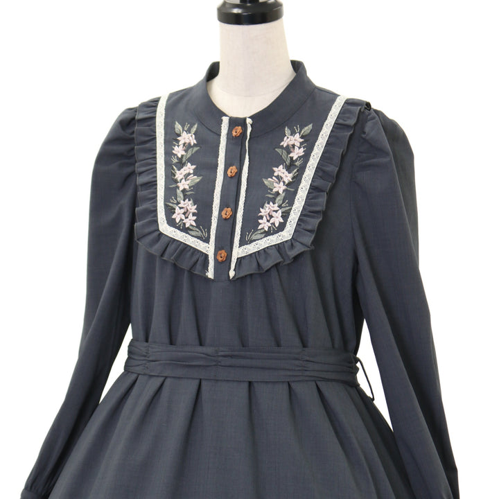 USED】ジャスミン ヨークカラーワンピース（ダークグレー） | 星箱