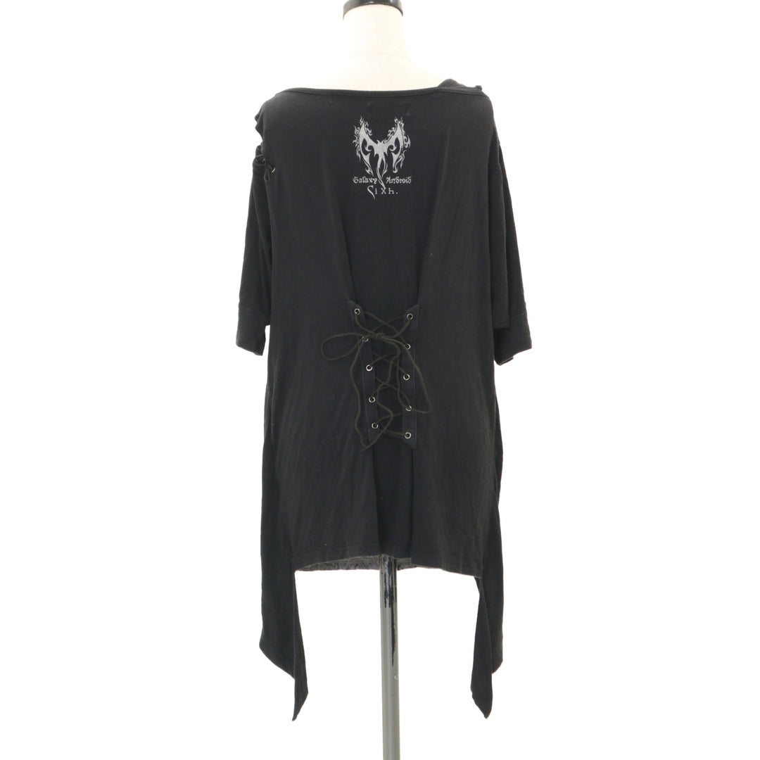 トップス h.naoto sixh. USED】Sixh. バタフライラメプリントレイヤードカットソー | h