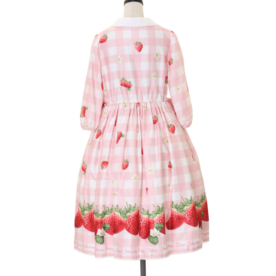 USED】【Mサイズ】ギンガムチェックBERRYサイドリボンワンピース 