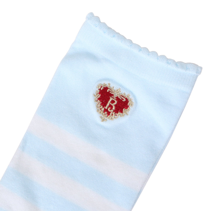 USED】プリンセスドロップ刺繍ボーダーオーバーニーソックス | BABY