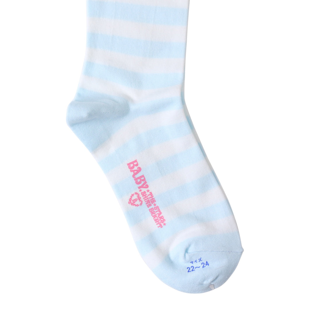 USED】プリンセスドロップ刺繍ボーダーオーバーニーソックス | BABY