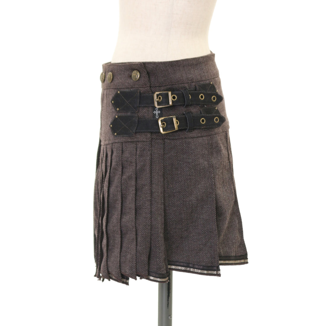 美品　OZZ CROCE／オッズクローチェ ★　ゴスロリ系　腰巻きミニスカート Ozz Croce オーバースカート付きパンツ / オッズオン オッズ