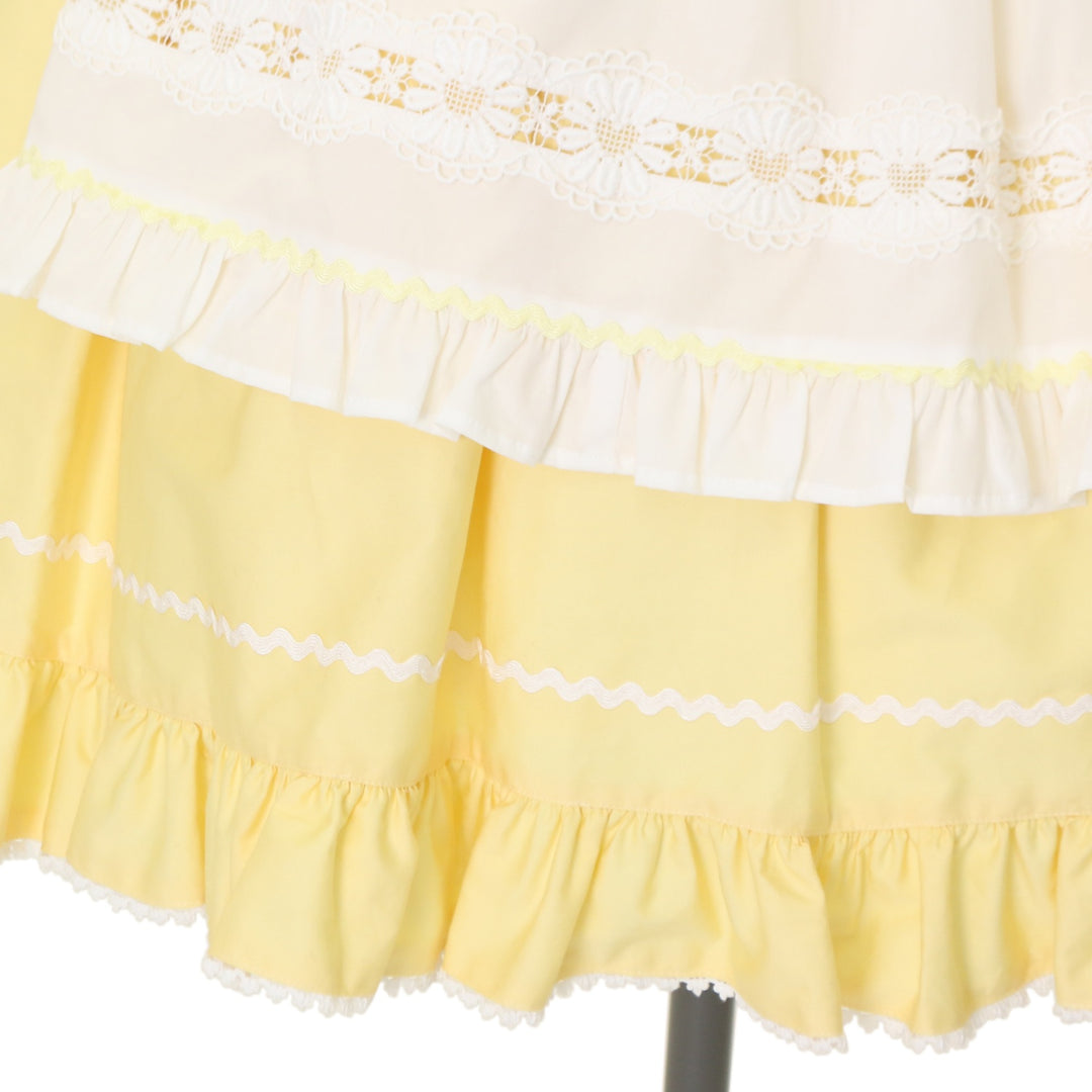 USED】マーガレットフルールエプロンジャンパースカート（ひよこ