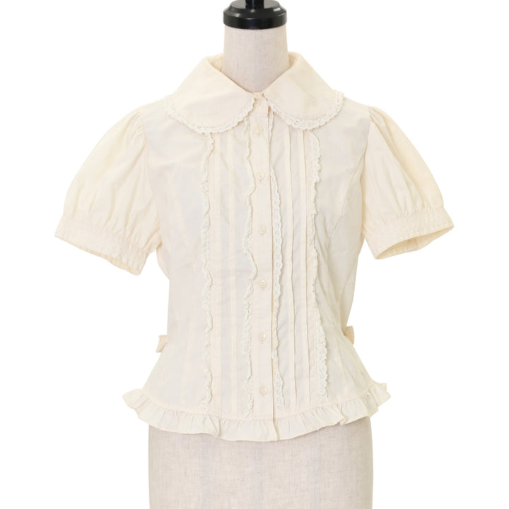 Innocent World トーションレース長袖ブラウス USED】トーションレースプレーン丸衿ブラウス | Innocent World