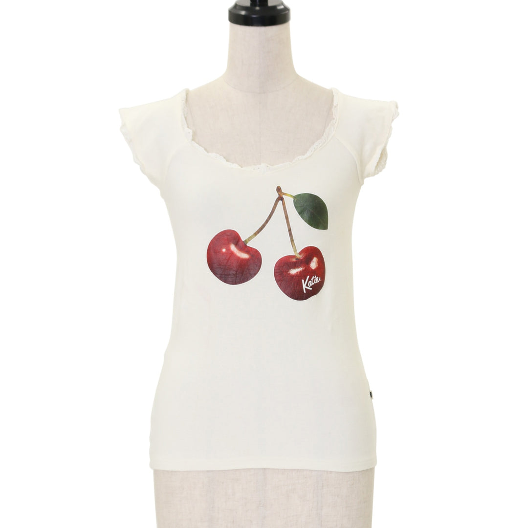 katie Tシャツ　ホワイト　チェリー Katie♥限定チェリーTシャツ