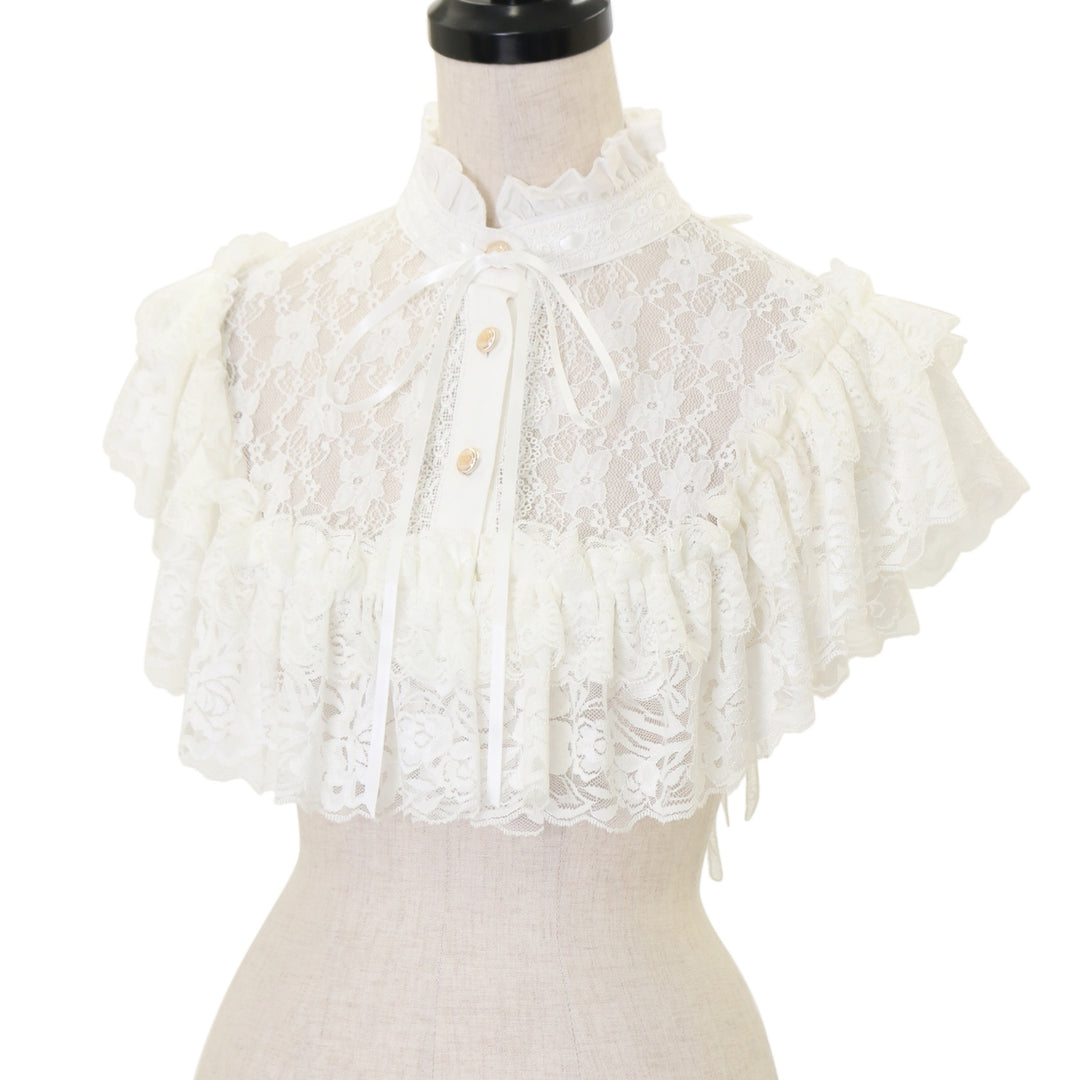 majoh マジョ 白 ケープ CROSS TULLE VEIL CAPE (WHITE x WHITE) – MAJOH