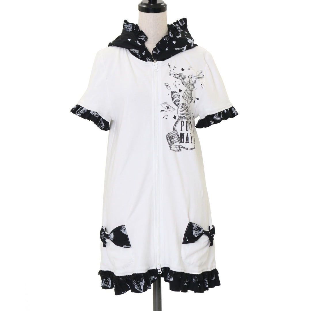 【ギフ_包装】 USED】アリス柄リボンポケットジップアップ PUTUMAYO | ワンピース