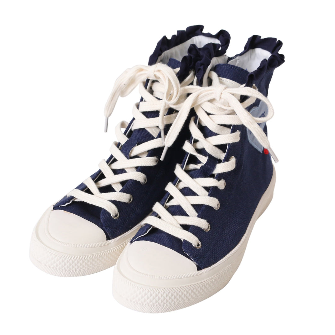 USED】【Sサイズ】ハートワッペン付きハイカットスニーカー USED】【Sサイズ】ハートワッペン付きハイカットスニーカー