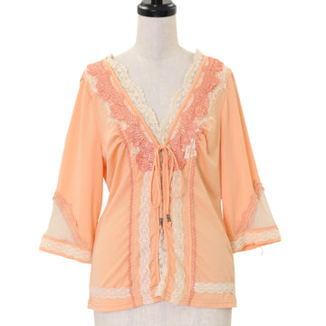 OZZ ANGELO チュニック トップス 西洋画 レースアップ レース