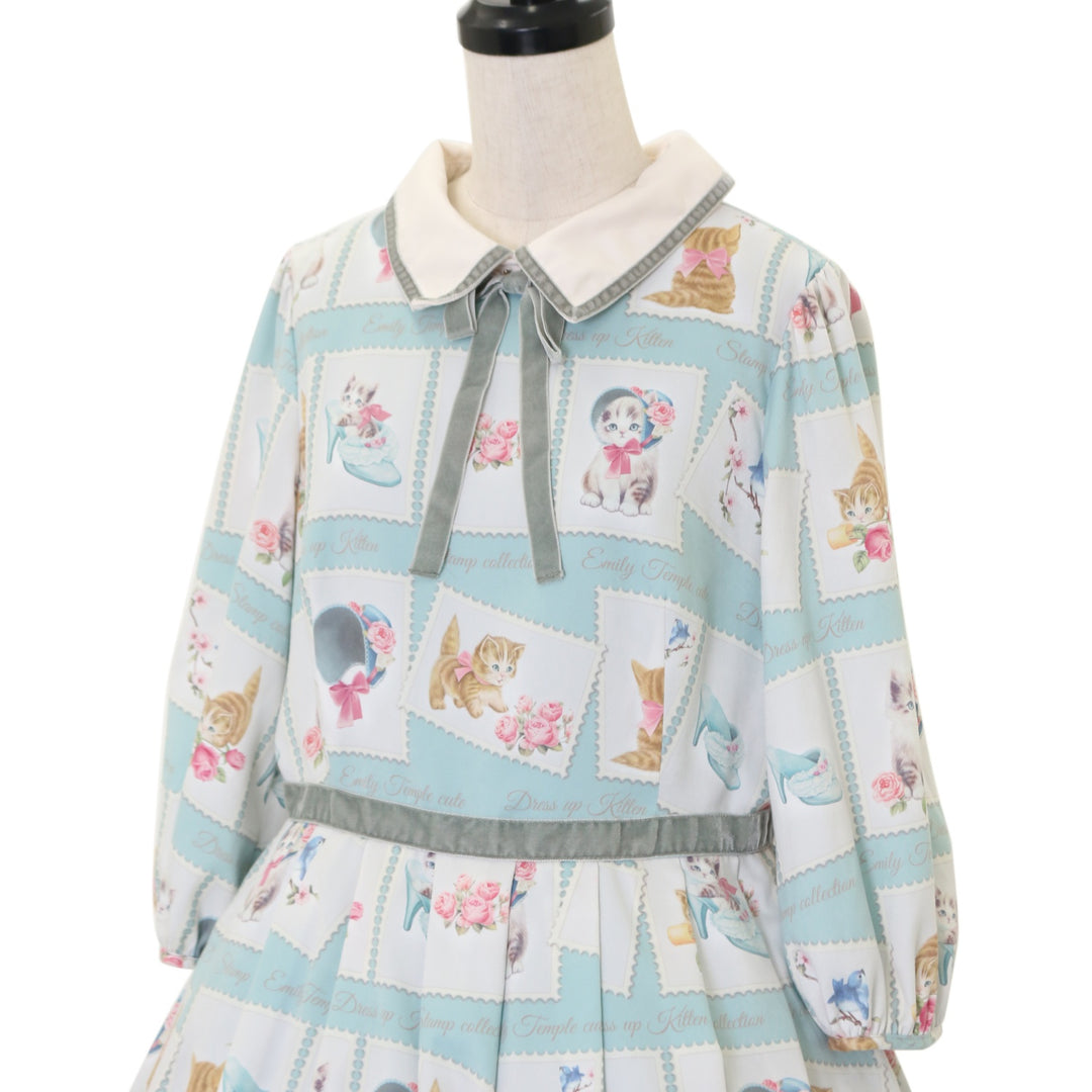 USED】Kitten Stamp Collection ワンピース | Emily Temple cute
