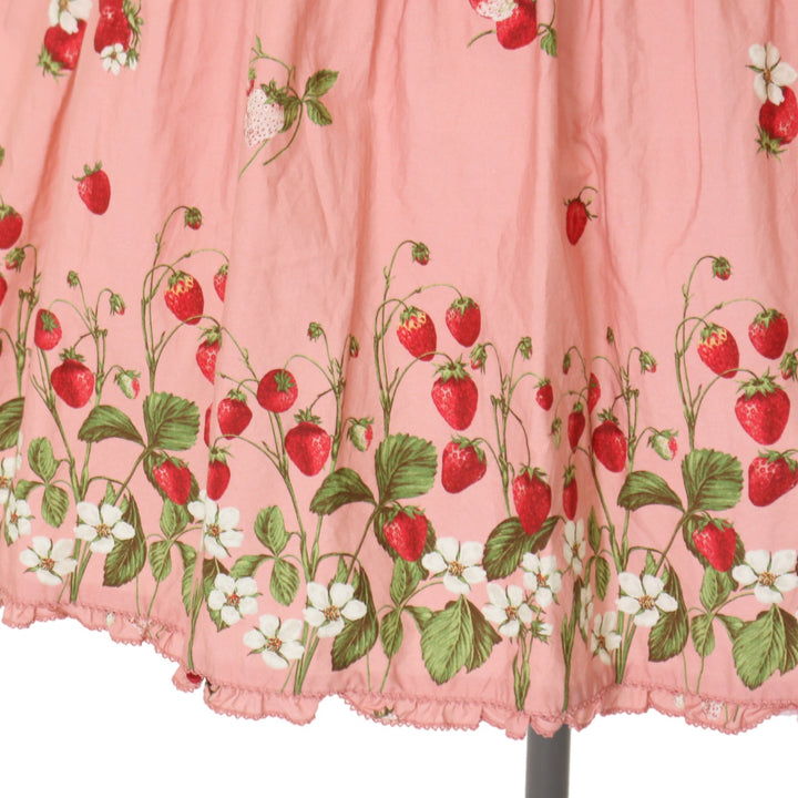 極美品　レア　ピンクハウス　いちごの花 ノースリーブワンピース　苺 USED】いちごプリントミディワンピース | PINK HOUSE | ロリータ