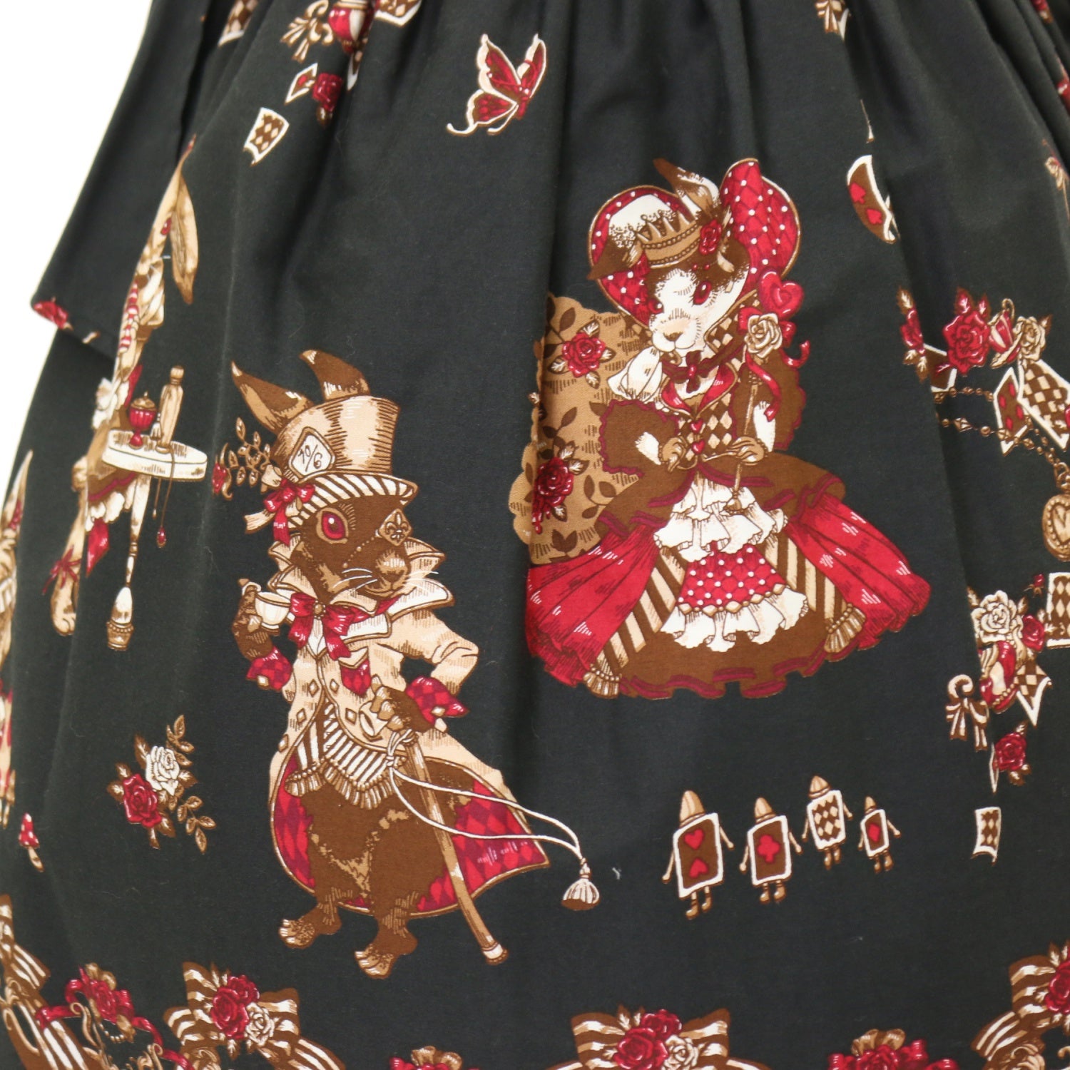 ワンダーラビット　マジカルトランプティーパーティジャンパースカート USED】ワンダーラビットのマジカルトランプティーパーティ柄ジャンパー