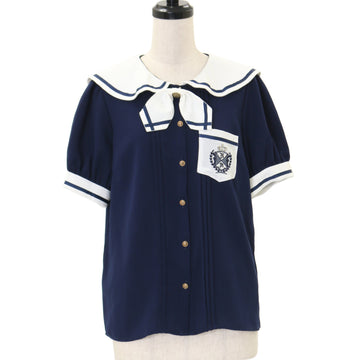 USED】【サイズ2】ピンストライプ編み上げブラウス | Moi-même